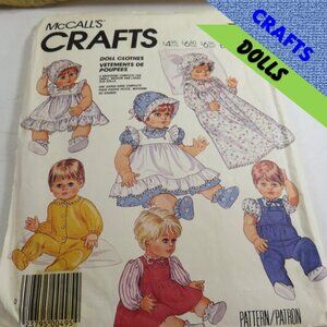 McCalls 2862 -841 DOLL CLOTHES Sewing Pattern (complete)